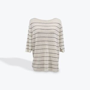 Vince Women's XL Linen Cashmere Striped Knit‎ Tunic Sweater Top